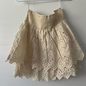 Zara Women's Cream and Tan Skirt